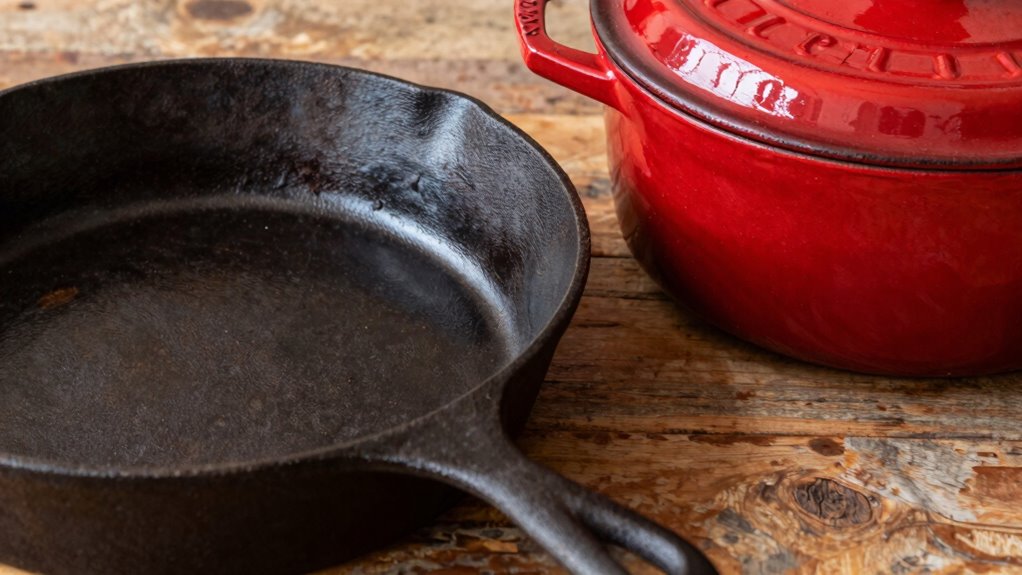 cast iron vs enameled cookware