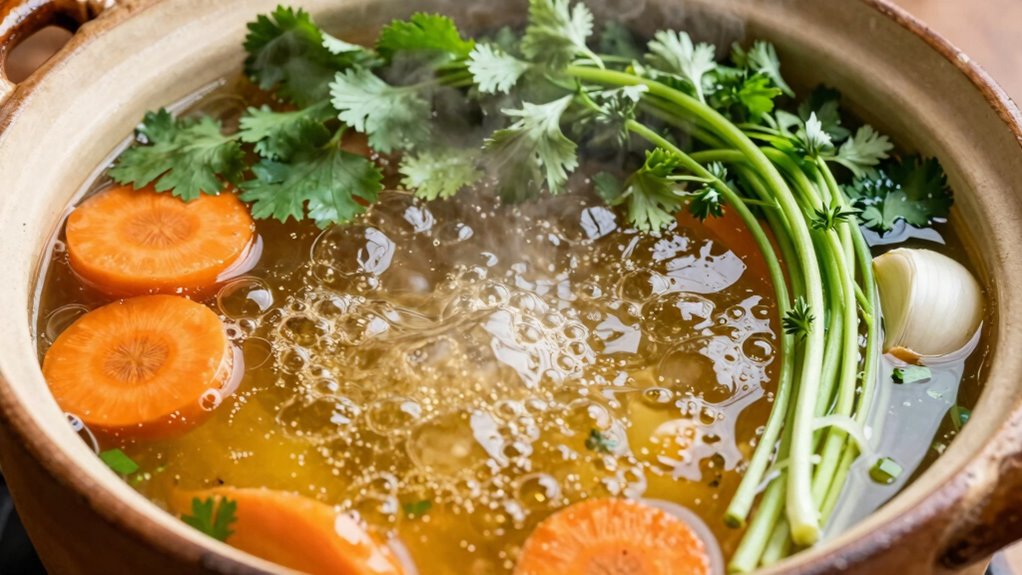flavorful broth ingredient layering