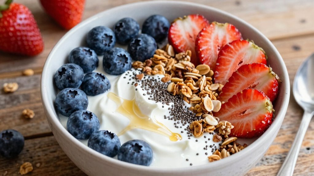fresh fruit and crunchy nuts