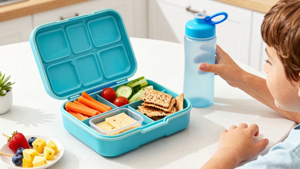 kids help pack healthy lunches