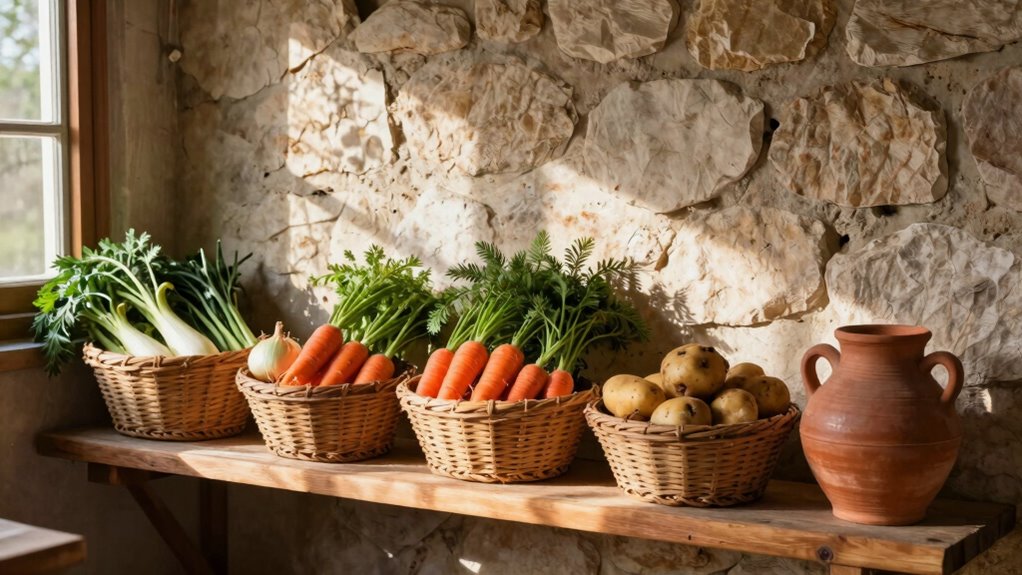 store vegetables in cool ventilated spaces
