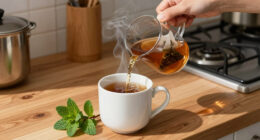 Peppermint tea before bed